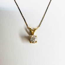 Load image into Gallery viewer, Solid 585 Gold 14k Yellow Gold 1/3ct Solitaire Natural Diamond Necklace 16" April Birthstone Pendant Anniversary Gift for Wife Girlfriend