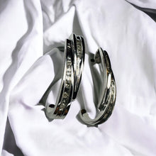 Load image into Gallery viewer, 10k White Gold 1/3 Carat T.W. Diamond Earrings Diamond J Hook Hoops 21mm 3.3g