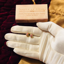 Load image into Gallery viewer, 14k Yellow Gold Opal Earrings 3 Carat T.W. Dragons Breath Stud Earrings 1.6g