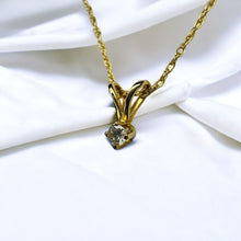 Load image into Gallery viewer, 14K Gold 1/20 CT Natural Diamond Solitaire Necklace 18" .05ct April Birthstone