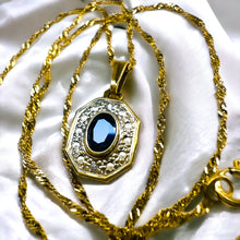 Load image into Gallery viewer, Antique 18k Yellow Gold 1/2ct Natural Sapphire Diamond Necklace 16" French 2.4g