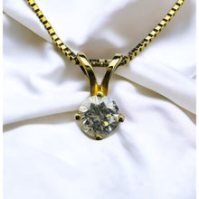Load image into Gallery viewer, 14K Gold 1/4 Carat Natural Diamond Solitaire Necklace 18" .25ct Genuine Diamond Necklace with Box Chain Anniversary Gift For Wife