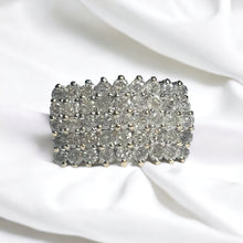 Load image into Gallery viewer, 14k GOLD 5 ROW 2ct Natural 45 DIAMONDS SOLID YELLOW GOLD RING Pyramid Ring 7g