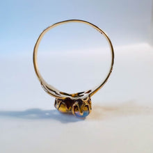 Load image into Gallery viewer, Antique Victorian 14k Yellow Gold Opal Ring Size 4.5 Estate Cluster Ring 1.2gm