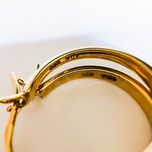 Load image into Gallery viewer, SOLID 10k YELLOW GOLD 1/3cttw 15mm NATURAL DIAMOND & EMERALD Hoop Earrings 2.2g