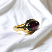 Load image into Gallery viewer, Antique 10k Gold Natural Garnet Cabochon Ring Rare Victorian Sz 7 Estate Oval Ring 5.3g