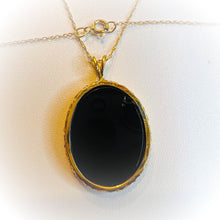 Load image into Gallery viewer, 14k Yellow Gold Black Opal Necklace 18" Mosaic Australian Opal 3.5g Vintage