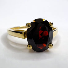 Load image into Gallery viewer, 10k Yellow Gold 2 Carat Garnet Ring Size 9.25 Natural Garnet Solitaire Ring 2g