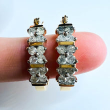 Load image into Gallery viewer, REAL 14k YELLOW GOLD 1.2CTTW 22mm Channel Set NATURAL DIAMOND Hoop Earrings 4.5g
