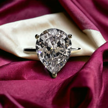 Load image into Gallery viewer, 10k Yellow Gold 4CT Pear Cut Simulated Diamond Engagement Ring Size 7 Wedding Ring Anniversary Gift for Wife Promise Ring For Girlfriend