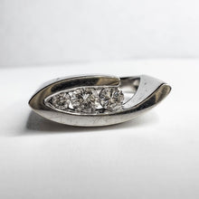 Load image into Gallery viewer, 14k White Gold 1/3ct 3 Stone Diamond Ring Size 6.75 Vintage Engagement Ring 5.9g