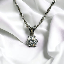 Load image into Gallery viewer, 14k White Gold 1/4 Carat T.W. Natural Diamond Solitaire Necklace 20" 585 Gold