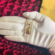 Load image into Gallery viewer, 18k Yellow Gold Pre Columbian Tumi Natural Emerald Necklace 18" 3.3g 14k Chain