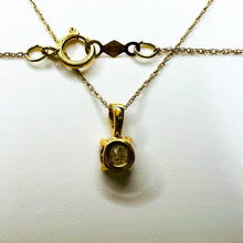 Load image into Gallery viewer, REAL 14k YELLOW GOLD 1/3ct Natural Diamond Solitaire Necklace 19" Solid Gold 585