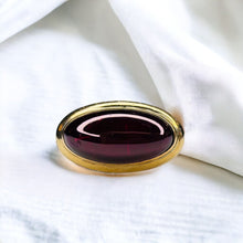 Load image into Gallery viewer, Antique 10k Gold Natural Garnet Cabochon Ring Rare Victorian Sz 7 Estate Oval Ring 5.3g