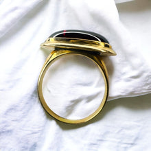 Load image into Gallery viewer, Antique 10k Gold Natural Garnet Cabochon Ring Rare Victorian Sz 7 Estate Oval Ring 5.3g