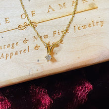 Load image into Gallery viewer, 14K Gold 1/20 CT Natural Diamond Solitaire Necklace 18" .05ct April Birthstone