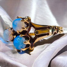 Load image into Gallery viewer, Antique Victorian 14k Yellow Gold Opal Ring Size 4.5 Estate Cluster Ring 1.2gm