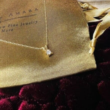 Load image into Gallery viewer, 14K Yellow Gold .10CTW Natural Diamond Solitaire Necklace 18" Anniversary Gift