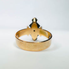 Load image into Gallery viewer, Antique Victorian Solid 10k Gold Turquoise and Seed Pearl Ring size 8 3.5g