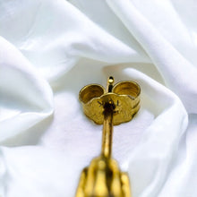 Load image into Gallery viewer, 10k Gold Diamond and Natural Emerald Earrings 1/2 Carat T.W. Stud Earrings .7g