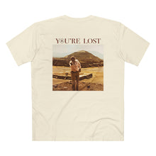 Load image into Gallery viewer, You're Lost Man Flipping Off Camera Ancient Pyramids 70's Retro Aesthetic Mens Shirt Unisex Fitting Tee Funny Aztec Mayan Temple