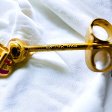 Load image into Gallery viewer, Natural Ruby Earrings 14k Gold 2.5 Carat T.W. J Hook Half Hoops Christmas Gift