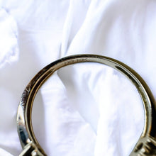 Load image into Gallery viewer, 10k White Gold Aquamarine & Diamond Ring Size 7 Five Stone Engagement Ring 2.4g