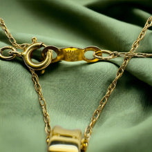 Load image into Gallery viewer, 14k Gold Ruby Necklace 18" Ruby Diamond Heart Necklace Channel Set Baguette 4.5g