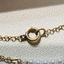 Load image into Gallery viewer, Antique 14k Yellow Gold NATURAL WILD PEARLS Necklace 13" 2.2mm GENUINE PEARLS 1g