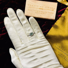 Load image into Gallery viewer, 10k White Gold Moss Agate & Diamond Ring Size 6.5 Round Cut Engagement Ring 2.4g