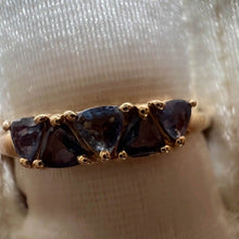 Load image into Gallery viewer, 10k Yellow Gold .45ct Natural Alexandrite Ring Size 9.5 Trillion Cut 1.64g