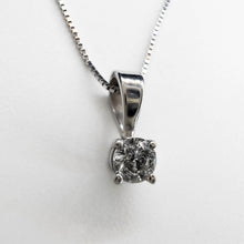Load image into Gallery viewer, 10k White Gold 1/4ct Solitaire Natural Diamond Necklace 19" Anniversary Gift