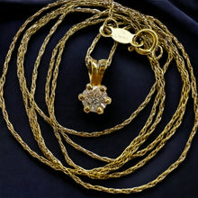 Load image into Gallery viewer, 14k Yellow Gold 1/4ct Solitaire Natural Diamond Necklace 20" Solid 585 Gold