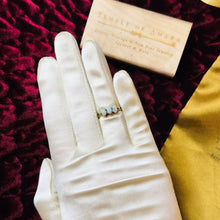Load image into Gallery viewer, Antique 14k Gold Opal Ring Sz 5.5 Victorian Era Three Stone Claw Prong Ring 1.5g