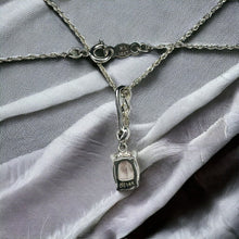 Load image into Gallery viewer, 14k White Gold Natural Pink Morganite Diamond Necklace 18" Oval Cut Twist 1.4g