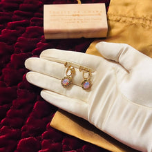 Load image into Gallery viewer, Antique 10k Gold Pink Opal Earrings Victorian Screwback Dangle Claw Prong 2.8g