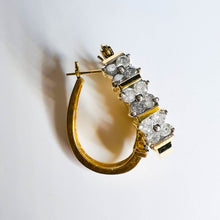 Load image into Gallery viewer, REAL 14k YELLOW GOLD 1.2CTTW 22mm Channel Set NATURAL DIAMOND Hoop Earrings 4.5g