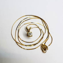 Load image into Gallery viewer, Solid 585 Gold 14k Yellow Gold 1/3ct Solitaire Natural Diamond Necklace 16" April Birthstone Pendant Anniversary Gift for Wife Girlfriend
