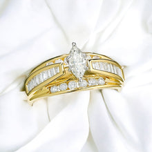 Load image into Gallery viewer, 14K Yellow Gold 1CT Marquise Diamond Solitaire Engagement Wedding Ring Size 5.5