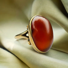 Load image into Gallery viewer, Antique 10k Gold Carnelian Ring size 6 Victorian Cabochon Ring 3.8g