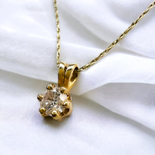 Load image into Gallery viewer, 14k Yellow Gold 1/4ct Solitaire Natural Diamond Necklace 20" Solid 585 Gold