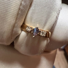 Load image into Gallery viewer, 14k Yellow Gold .15ct Natural Alexandrite & Diamond Ring Size 4.25 Wedding Ring