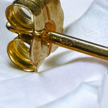 Load image into Gallery viewer, 14k Gold Diamond & Natural Ruby Earrings 3/4 CTTW Rope J Hook Half Hoops 2.5g