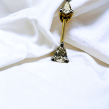 Load image into Gallery viewer, 10k Gold 1/3 Carat Natural Diamond Necklace 18" Pear Cut Diamond 3 Stone Pendant