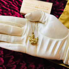 Load image into Gallery viewer, 14k Gold Poseidon Necklace 18" Aquarius Zodiac Charm Pendant Vintage Mermaid 5.1