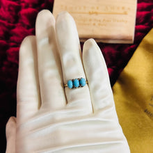 Load image into Gallery viewer, 14k Yellow Gold Antique Turquoise Ring Size 6.25 Victorian Estate Vinage 1.6g