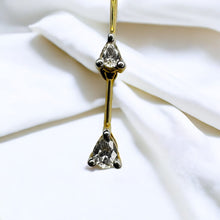 Load image into Gallery viewer, 10k Gold 1/3 Carat Natural Diamond Necklace 18" Pear Cut Diamond 3 Stone Pendant