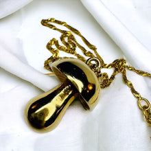 Load image into Gallery viewer, 14k Gold Diamond Mushroom Necklace 16" Vintage Magic Mushroom Charm Pendant 6.6g