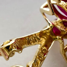 Load image into Gallery viewer, 14k Yellow Gold 3 cttw Natural Ruby & Diamond Earrings Marquise Cluster Floral